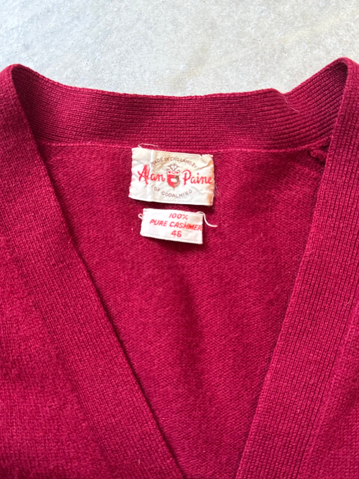Vintage 70’s Cashmere Crimson Cardigan
