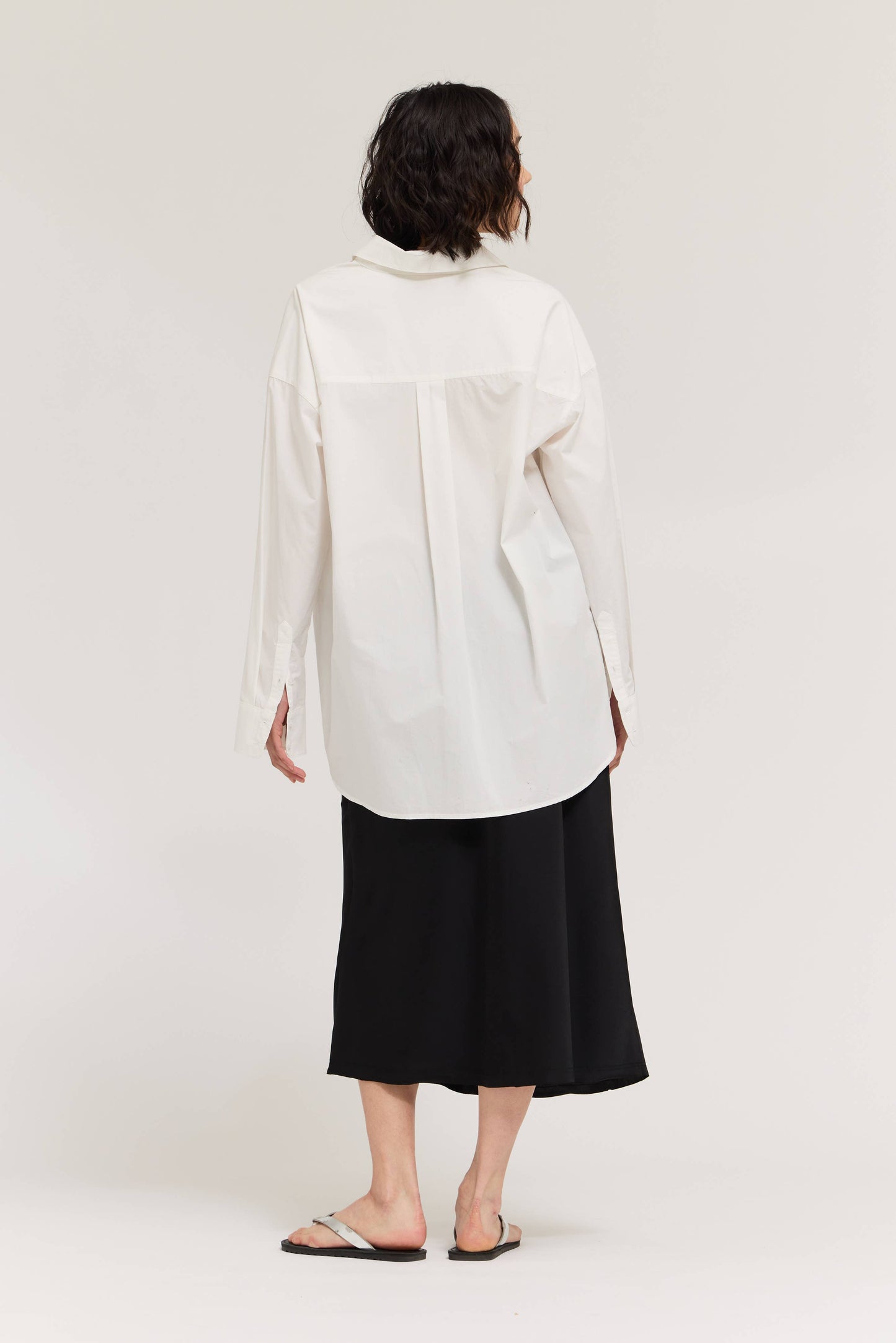 Onyx Satin Mermaid Fit Midi Skirt