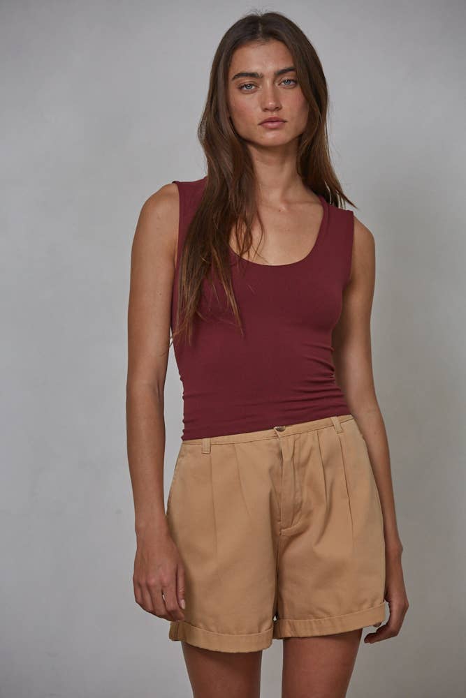 Double Layered Seamless Top: White