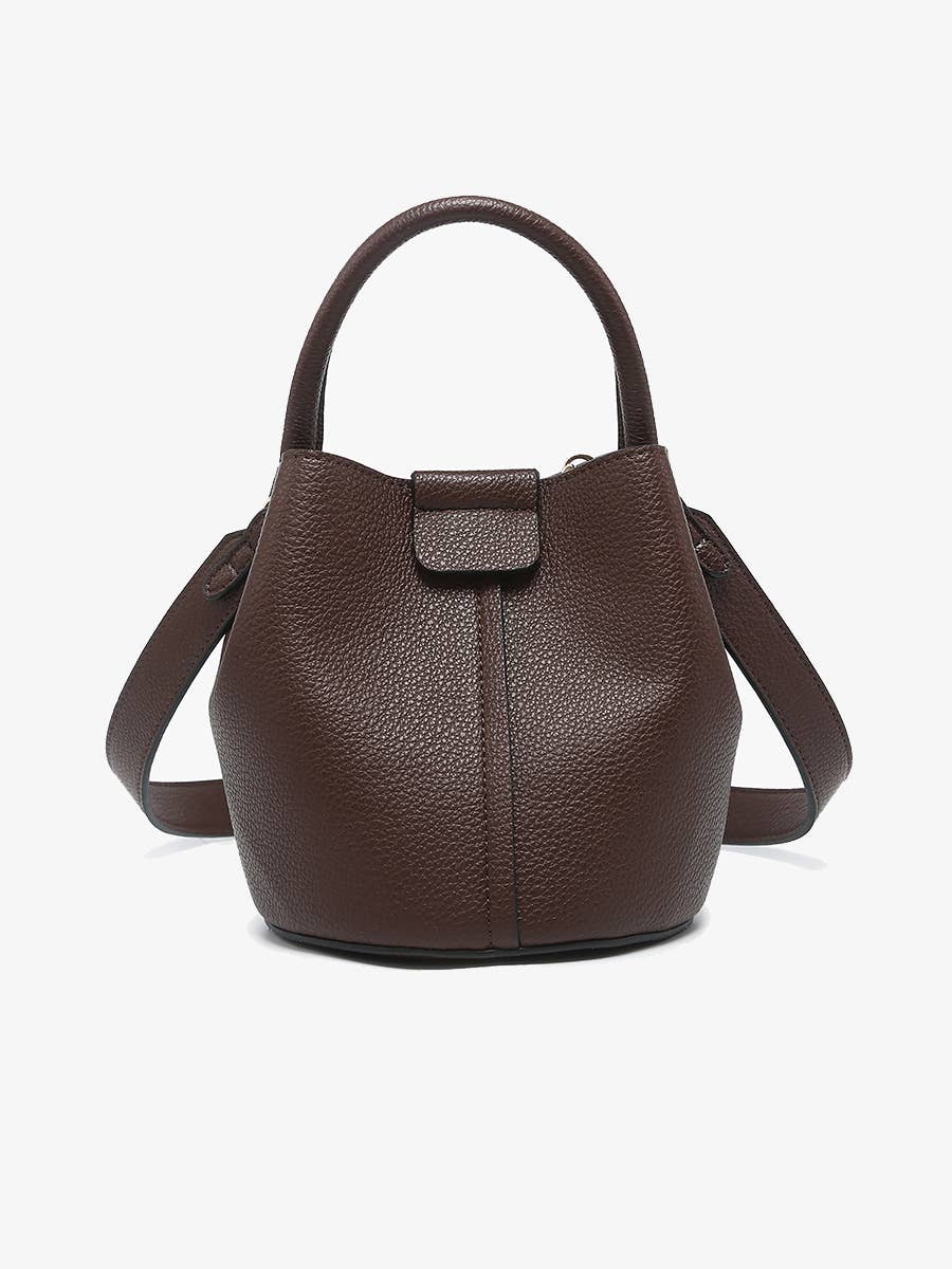 Farrah Bucket Bag w/ Top Handle & Inner Bag: Black
