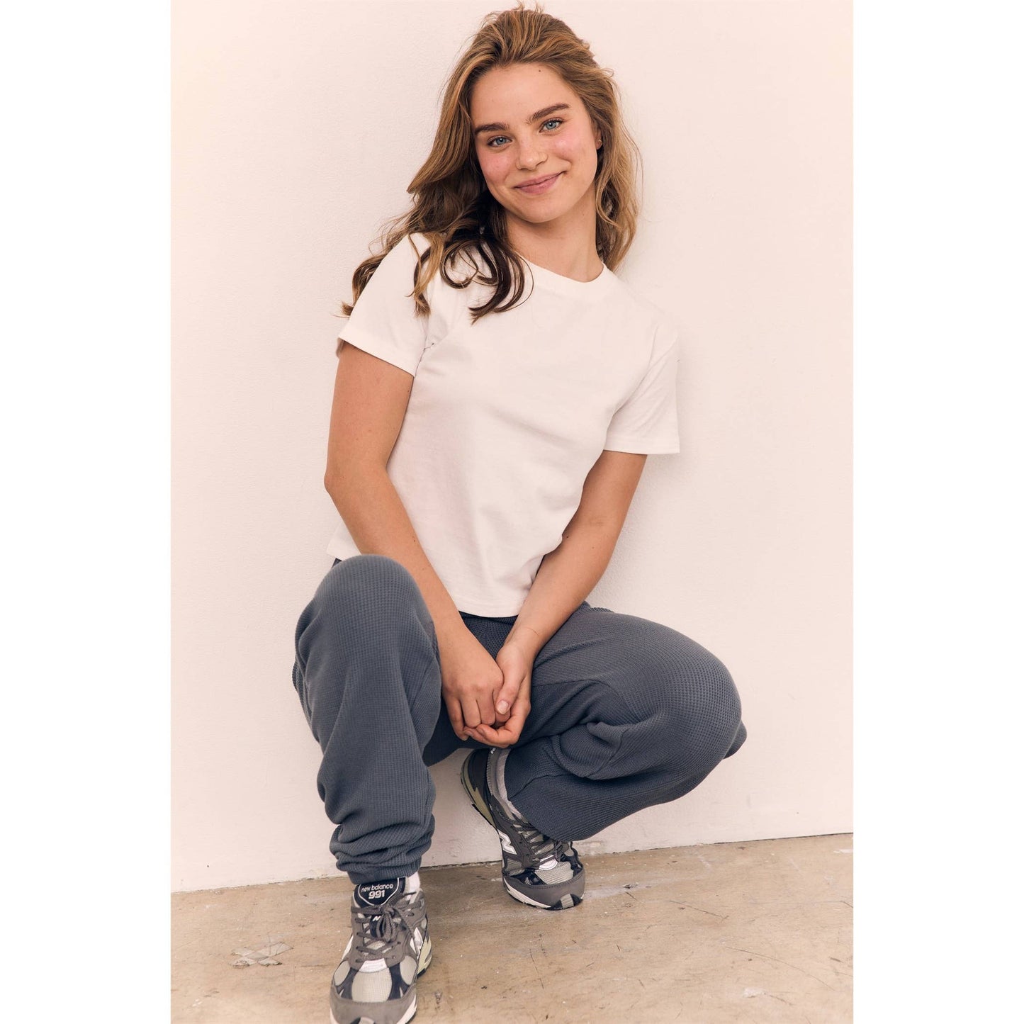 Perfect Fit Mom Cropped Tee-White