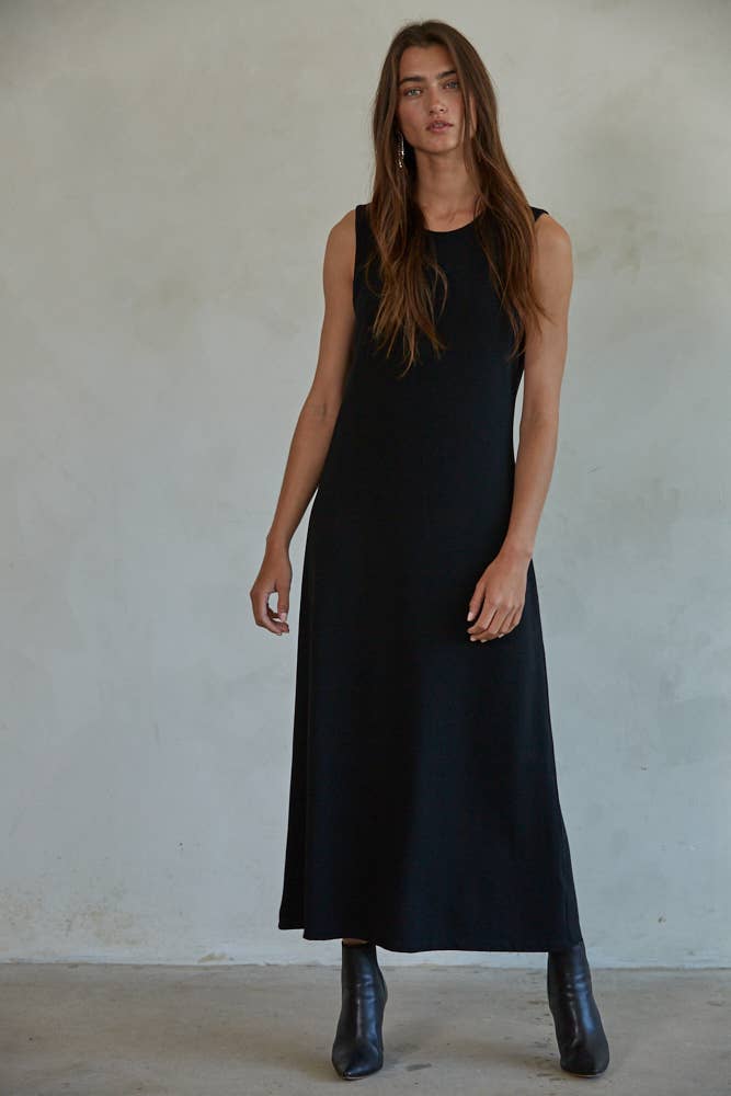 Chloe Knit Ribbed Sleeveless Midi Dress