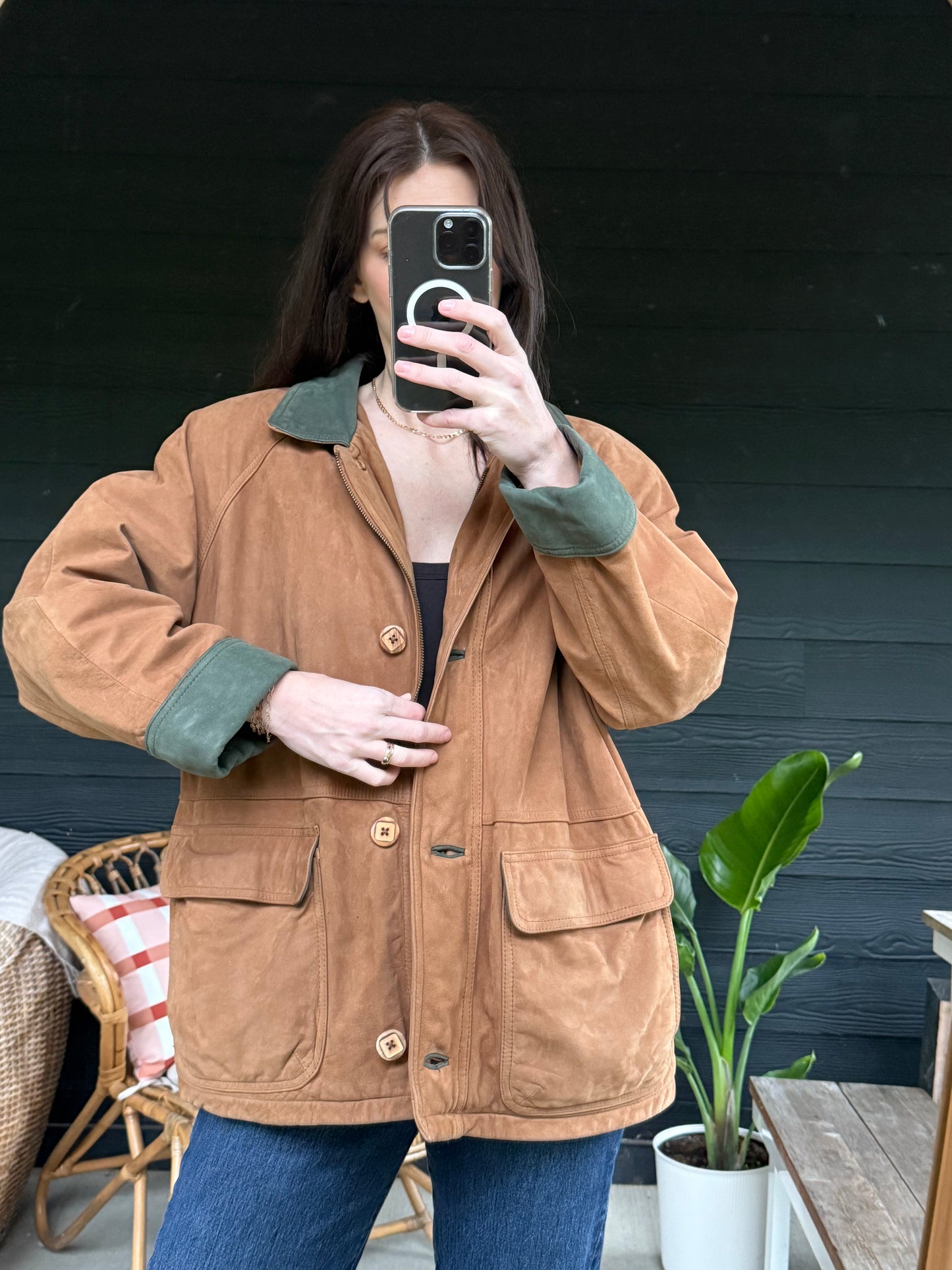 Vintage Extra Soft Genuine Leather Barn Coat
