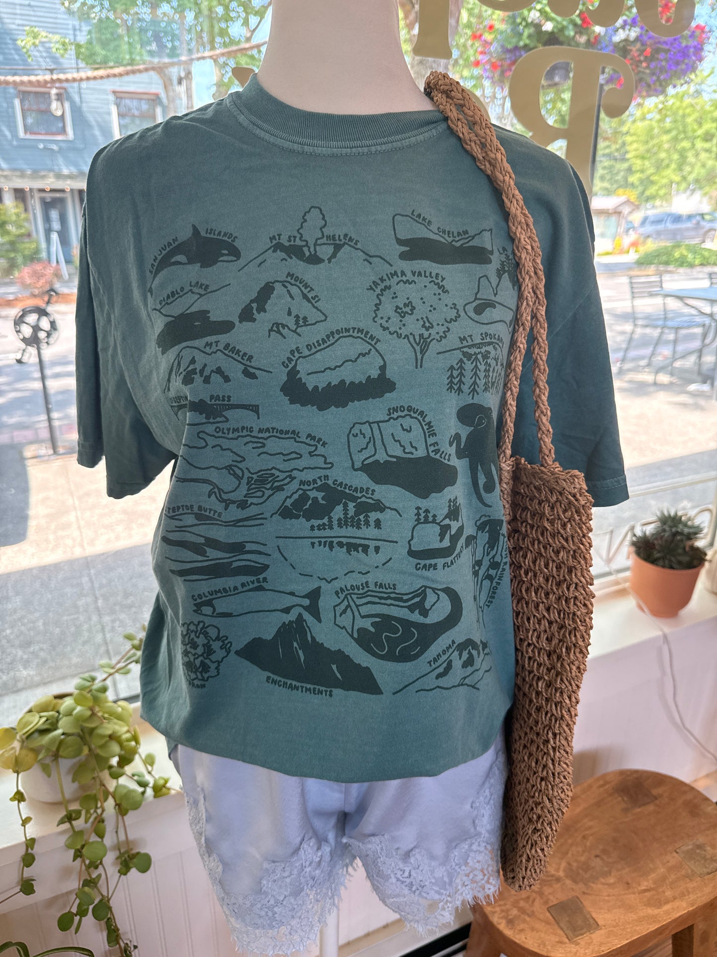 Washington Scenic Location Souvenir Cotton Tee Shirt