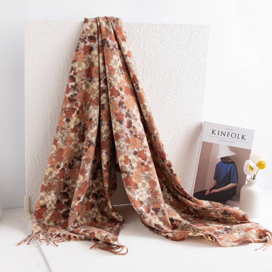 Autumn Floral Print Shawl Scarf