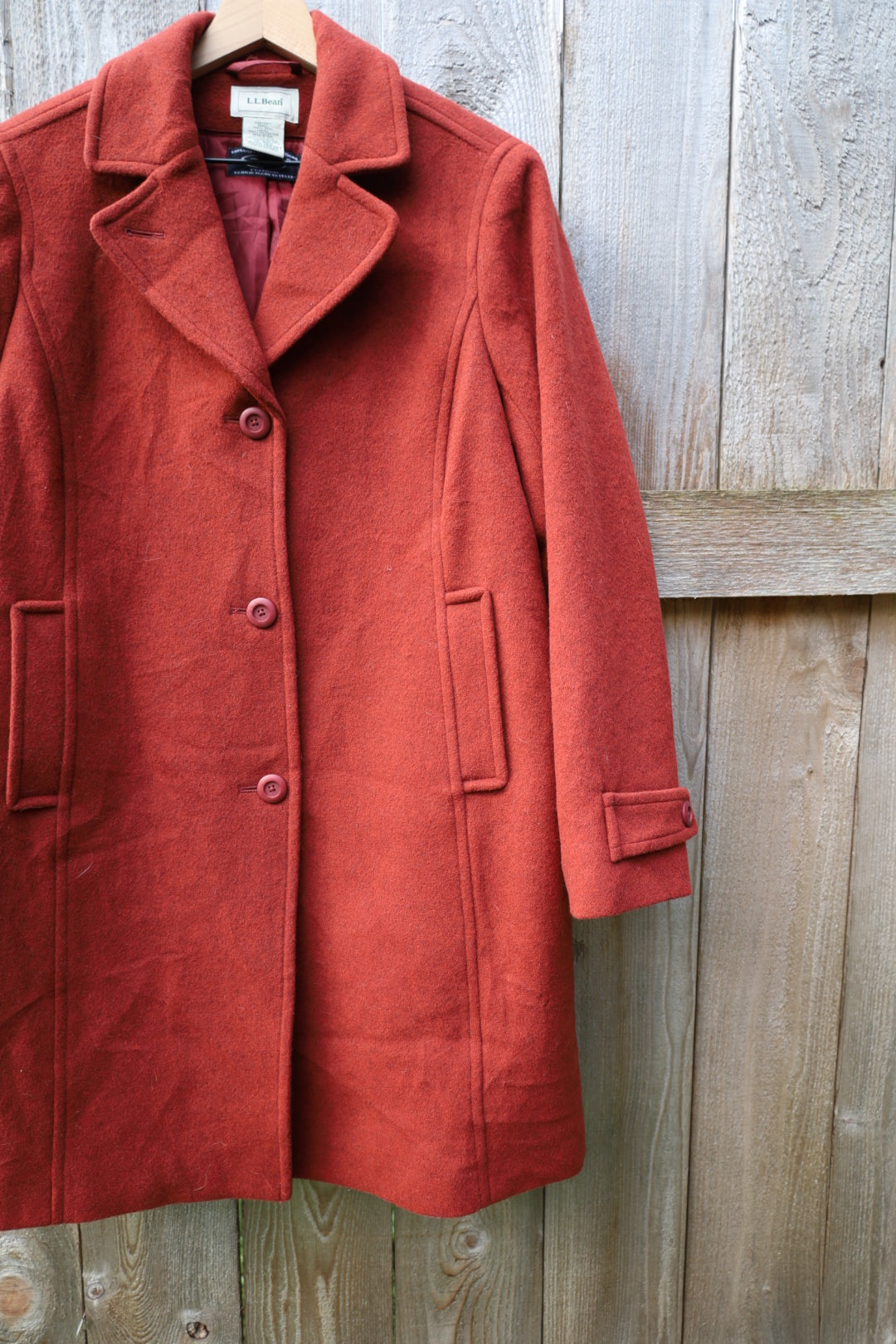Vintage Terracotta LL Bean Wool Trench