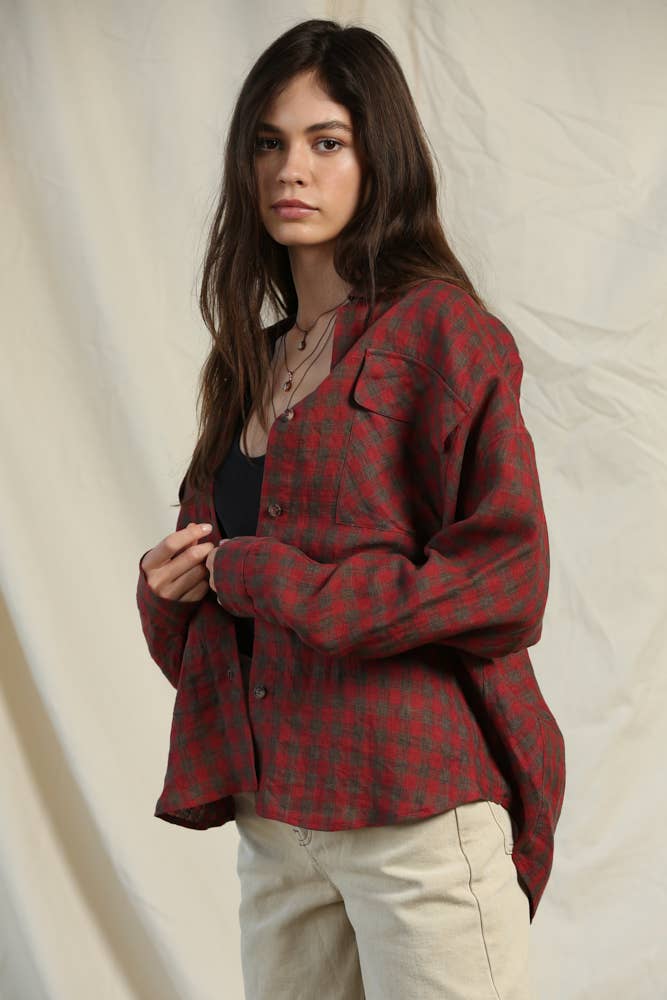 Max Linen Flannel Button-up