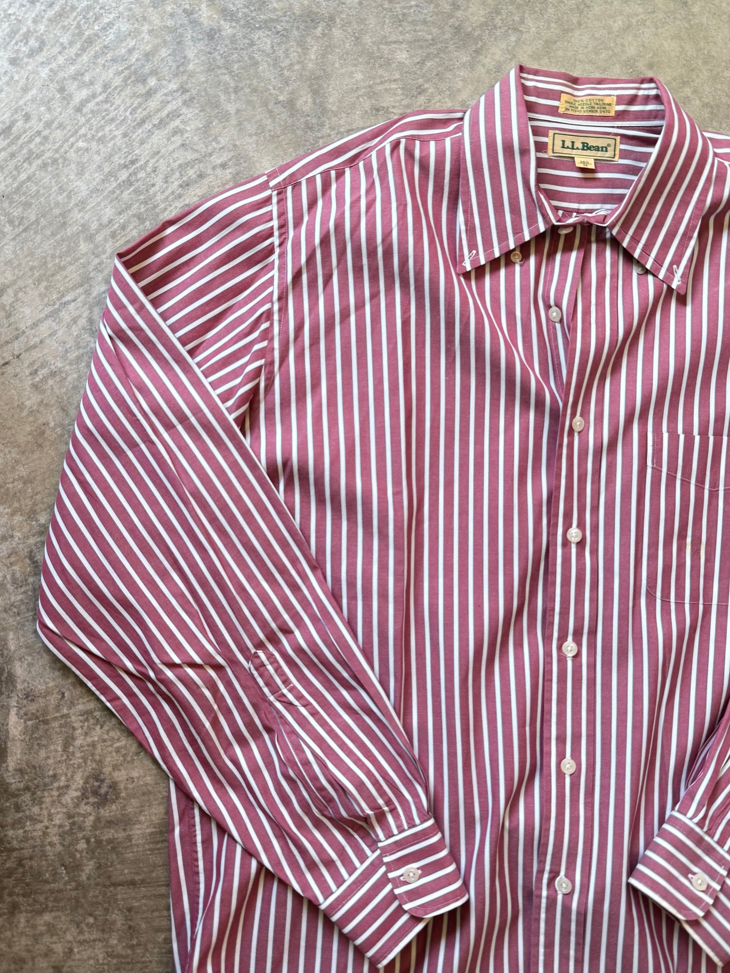 LL Bean Cotton Button Up Oxford Dress Shirt