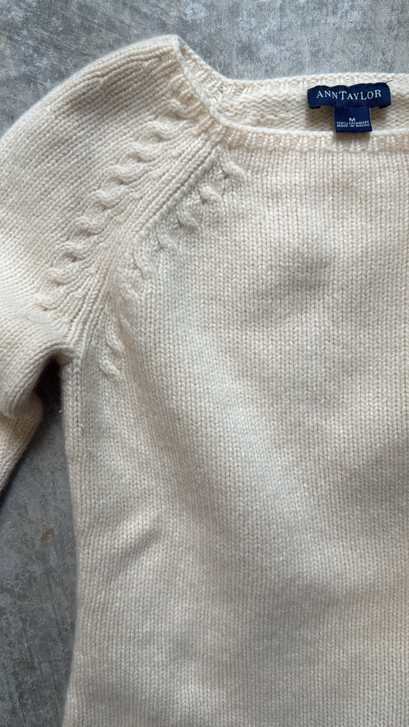 Vintage Ann Taylor Cashmere Cropped 3/4 Sleeve