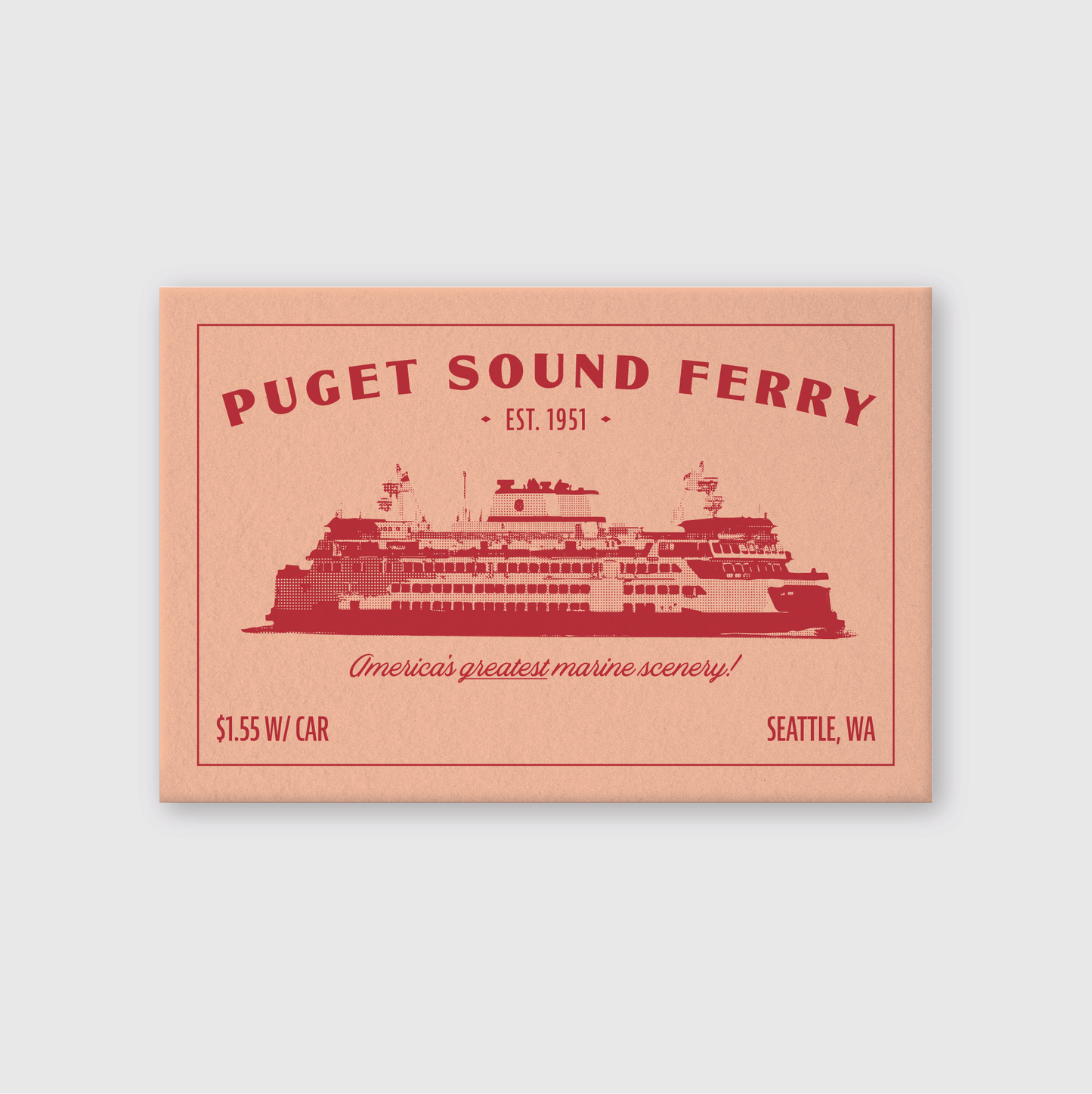 Puget Sound Ferry Postcard: 4"x6"