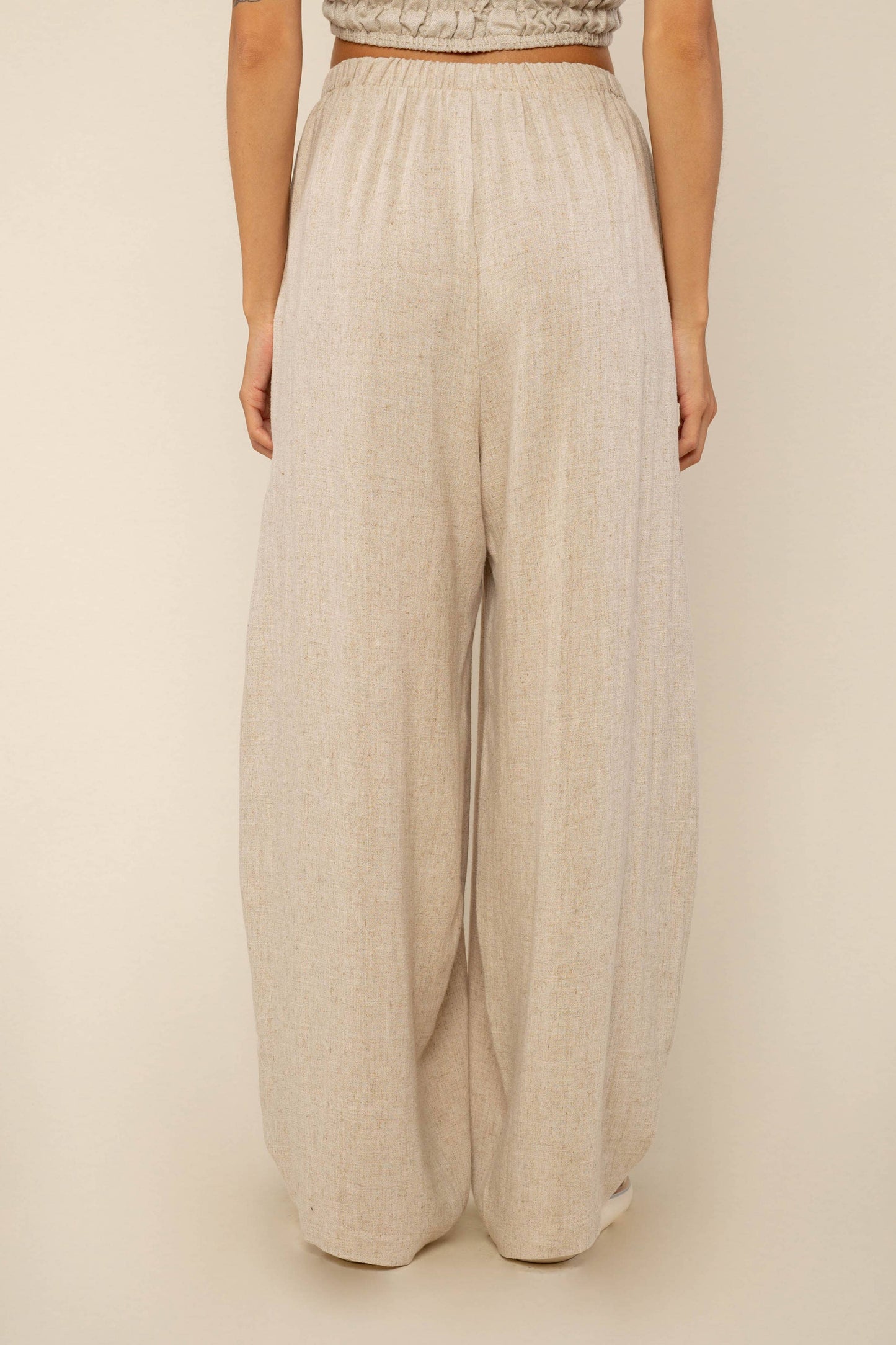 Sloane Linen Lantern Pant | Mid Rise Chai