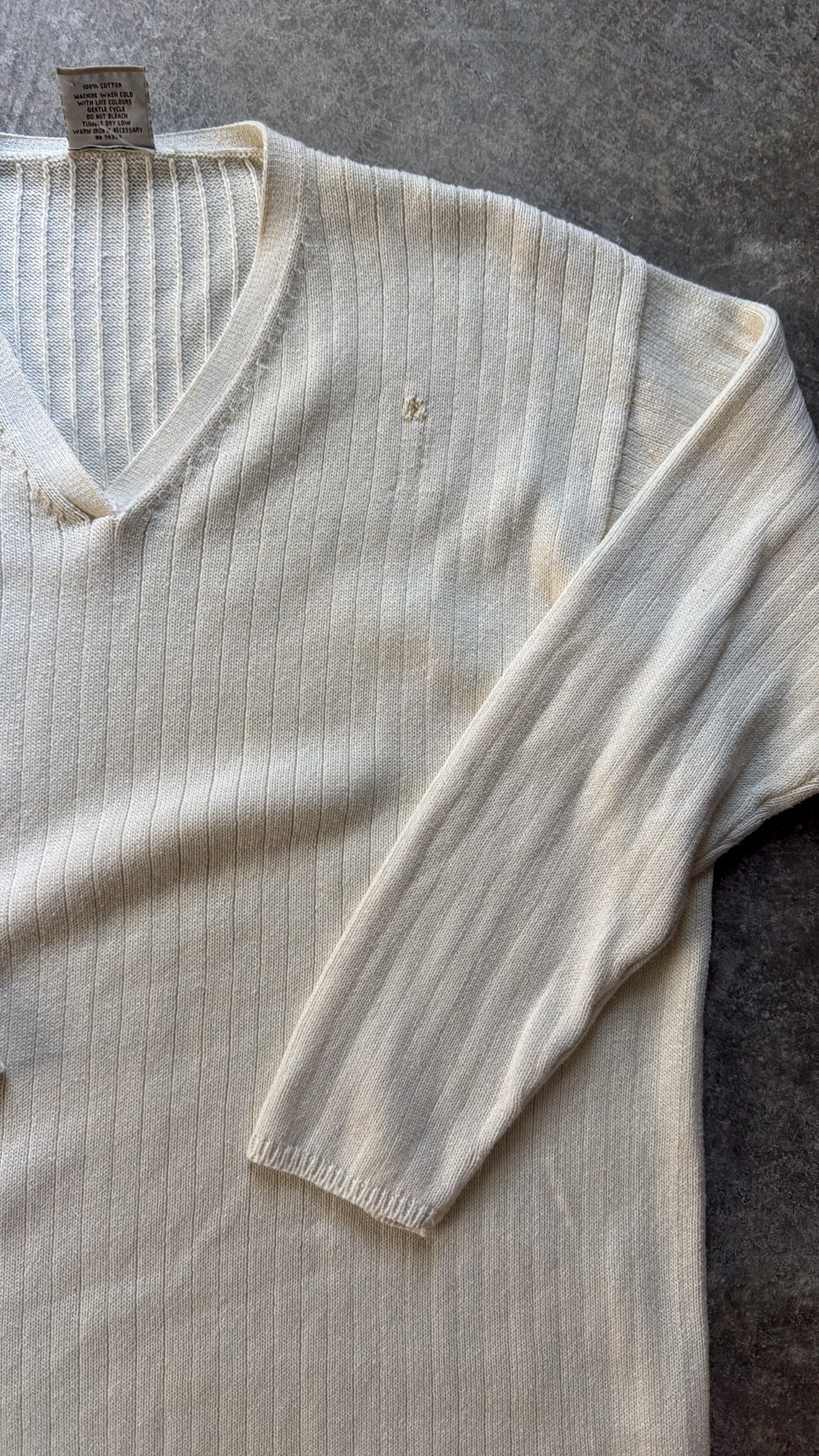 Vintage 90’s Cotton Ribbed V-neck Sweater