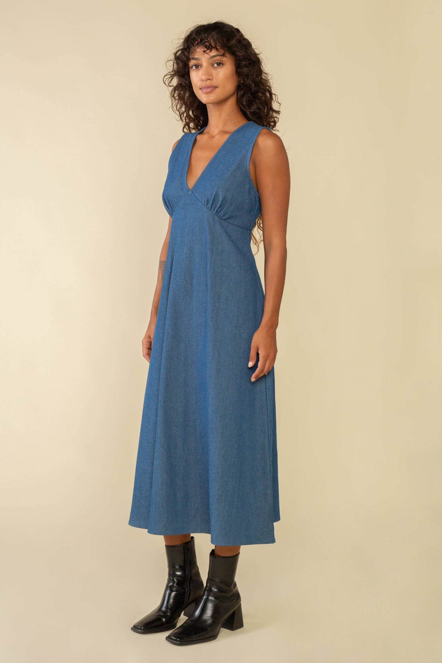 Carson Denim Midi Dress
