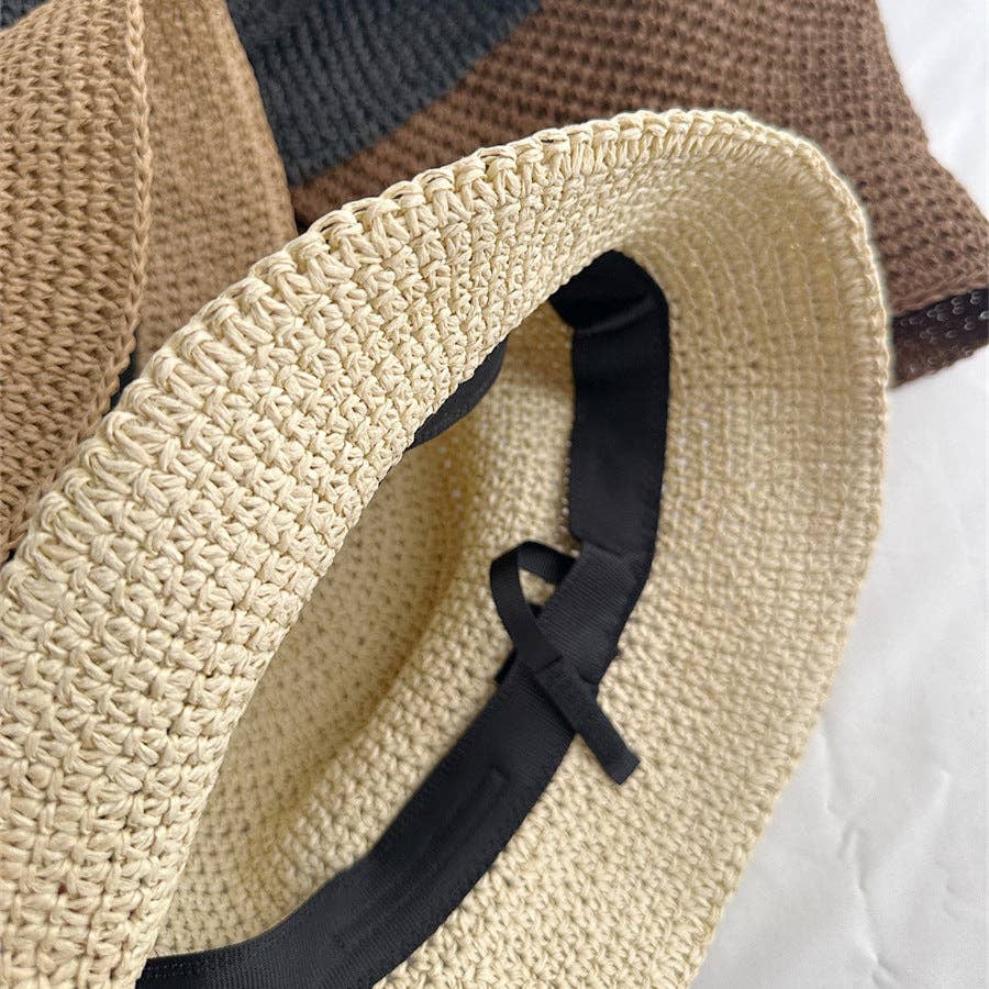 Minimalist Raffia Straw Bucket Hat