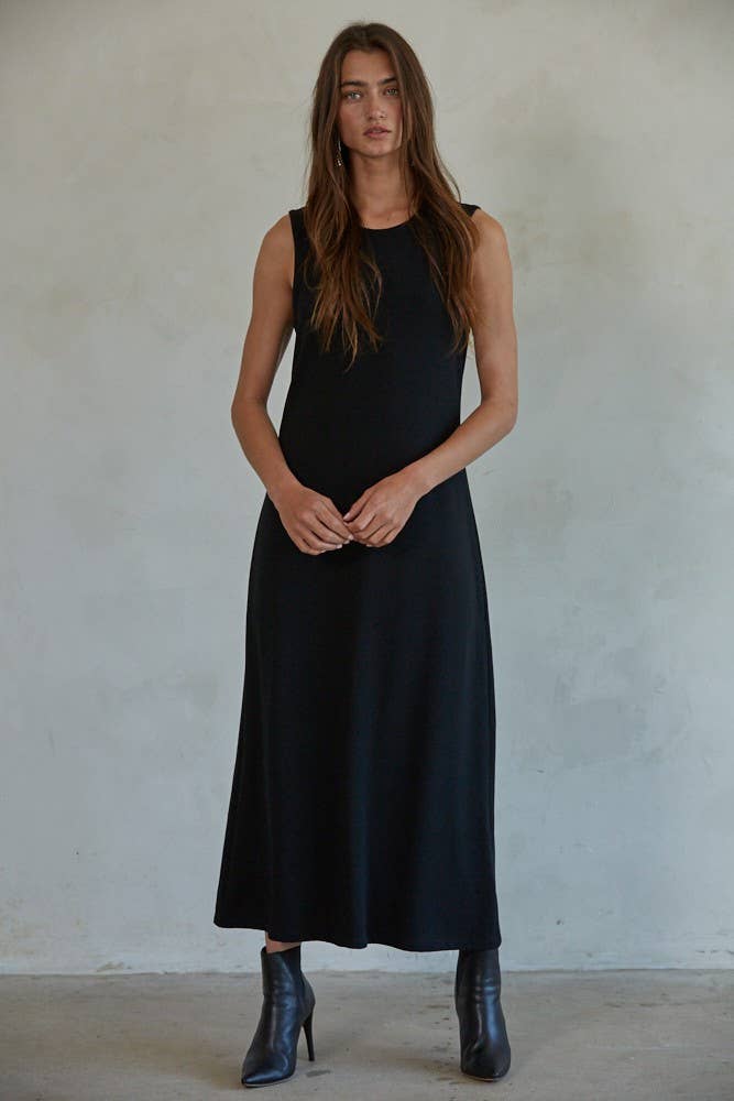 Chloe Knit Ribbed Sleeveless Midi Dress