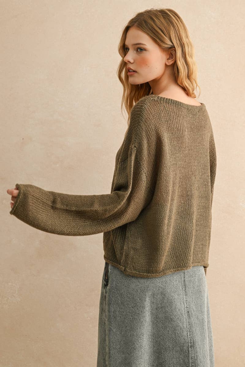 Olive Lightweight Knitted Top
