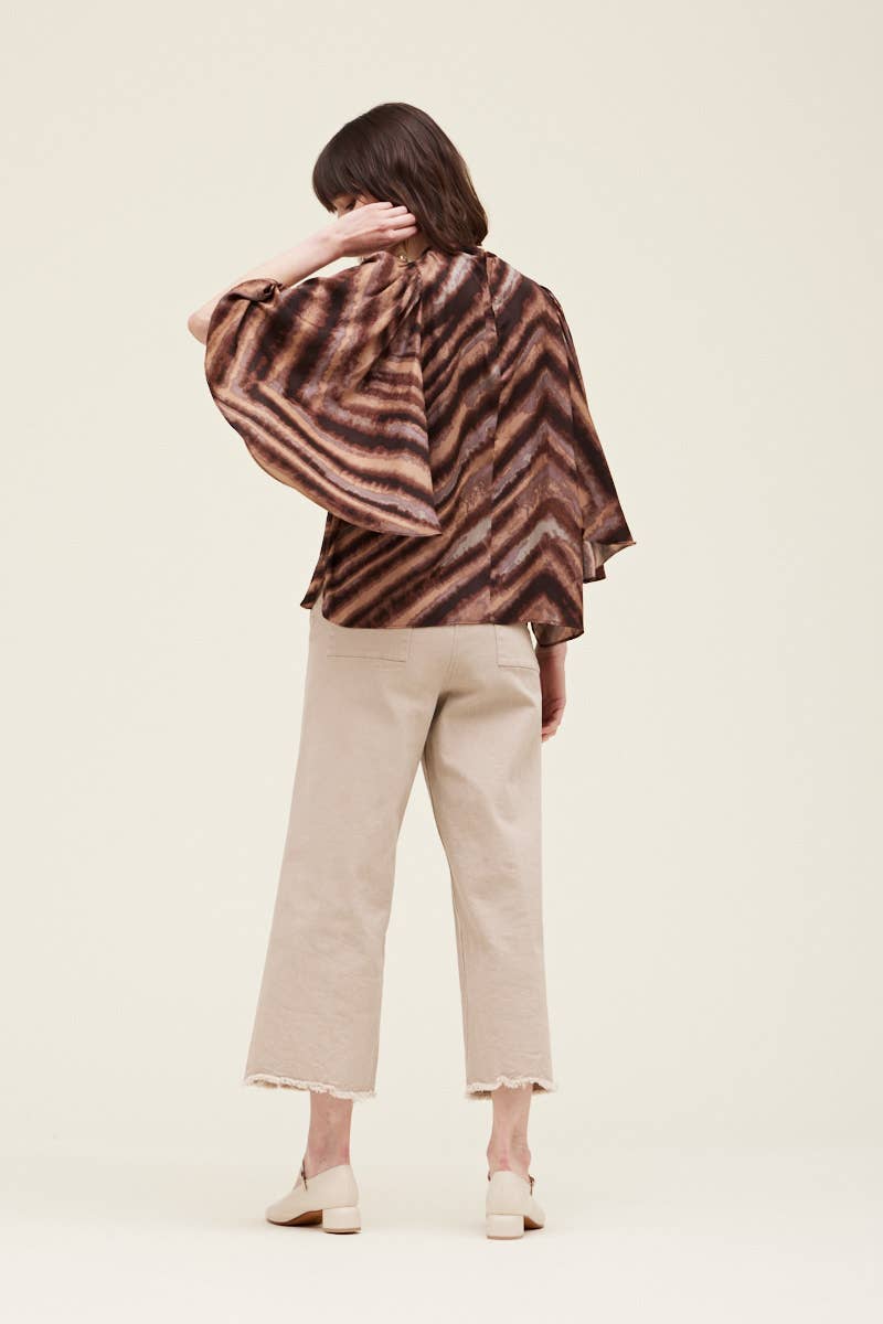 Quartz Pleated Sleeve Top