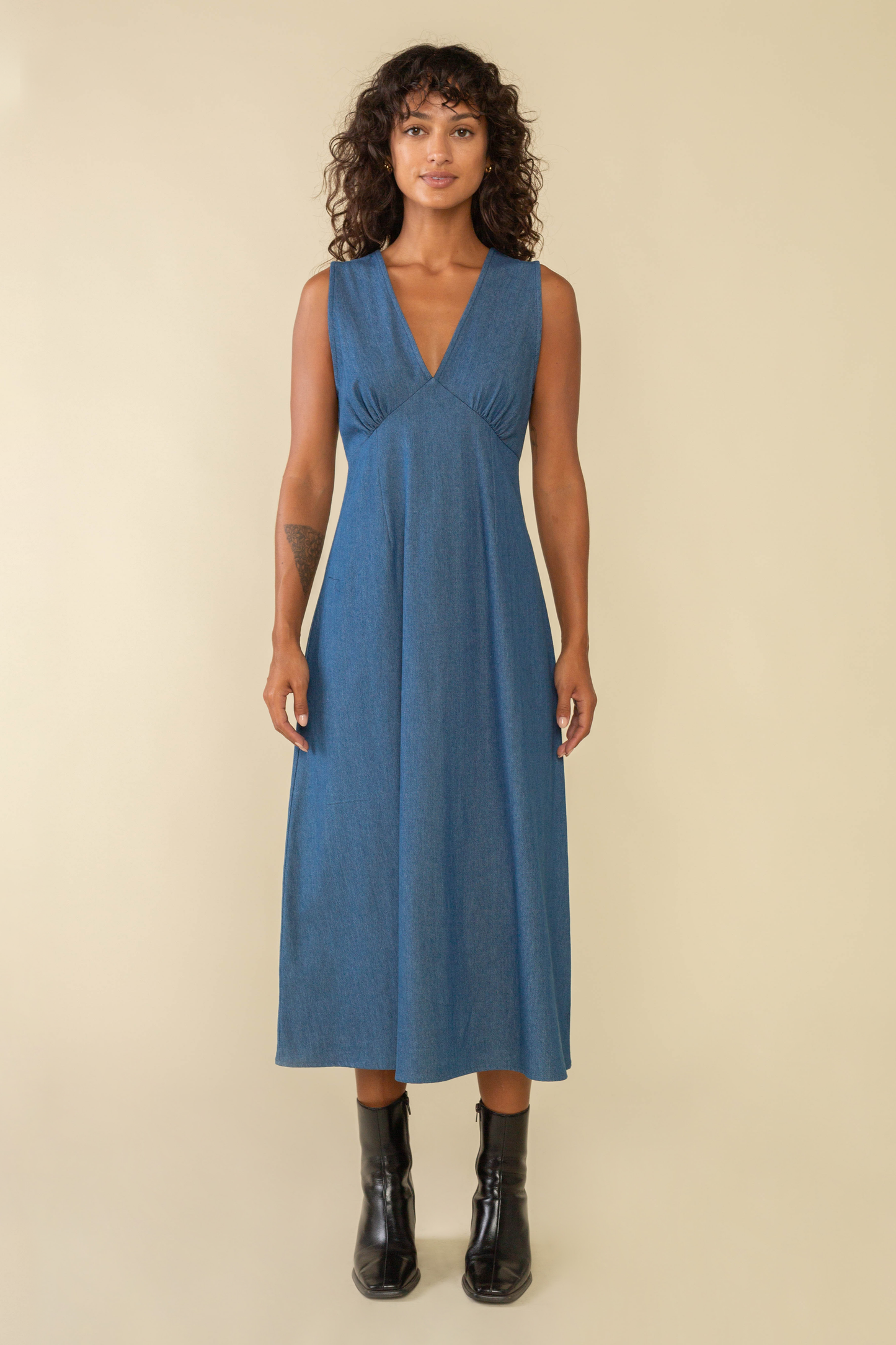 Carson Denim Midi Dress