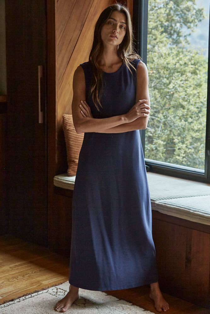 Chloe Knit Ribbed Sleeveless Midi Dress