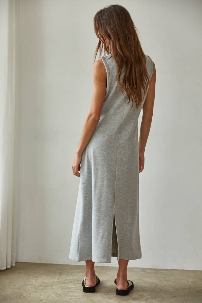 Chloe Knit Ribbed Sleeveless Midi Dress