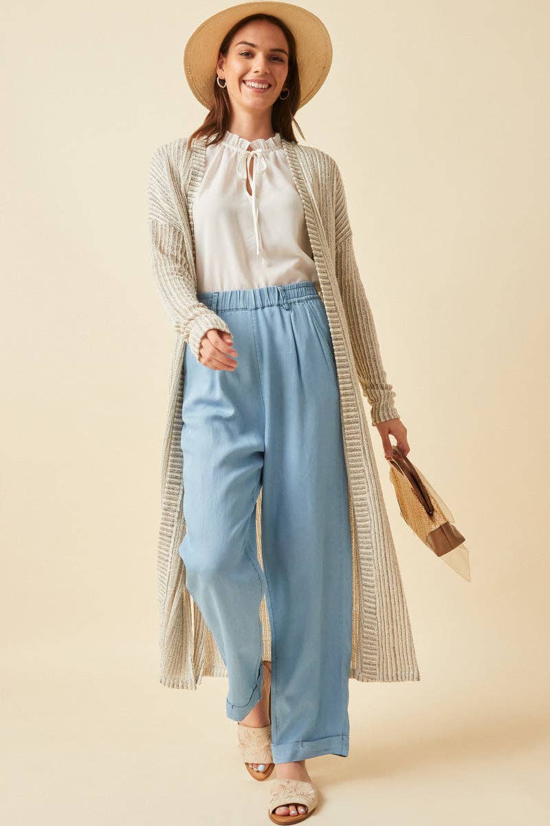 Sinclair Textured Stripe Loose Knit Duster