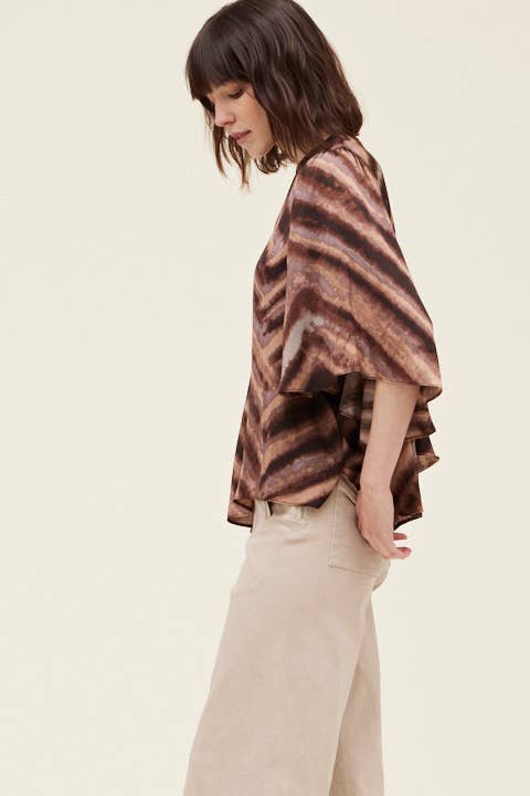 Quartz Pleated Sleeve Top