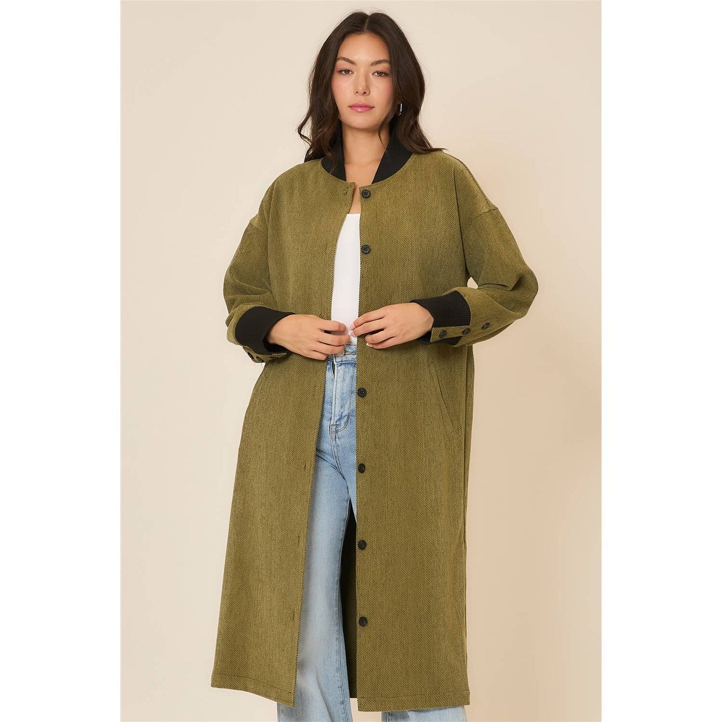 Joann Corduroy Button Up Long Coat