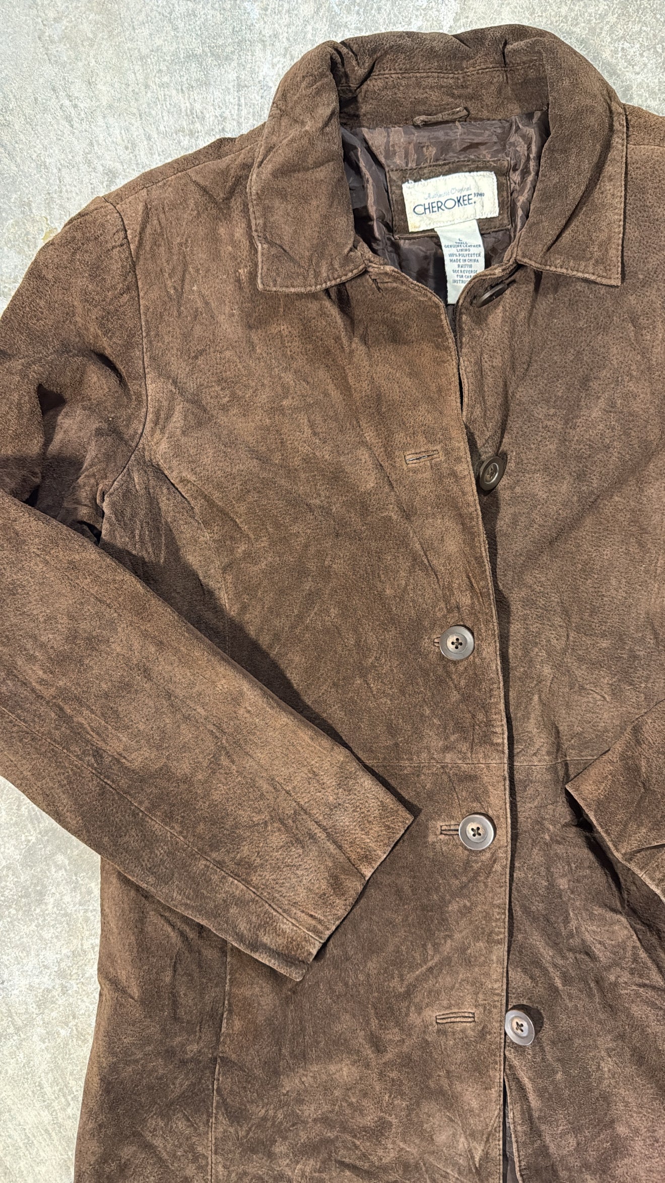 Vintage 90’s Cherokee Long Suede Button up Shacket