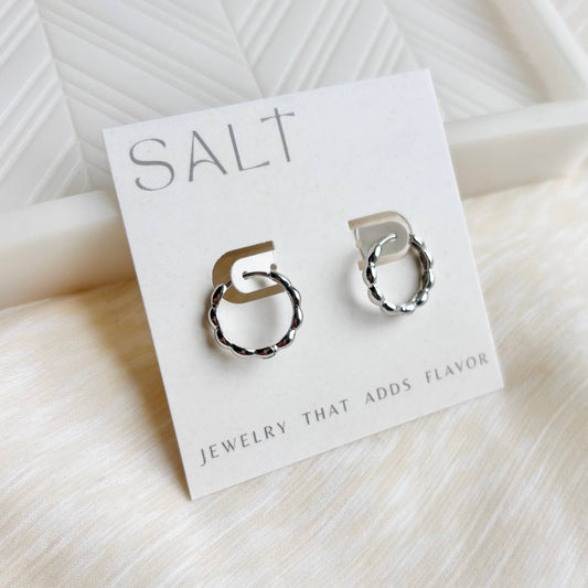 Wavy Hoop Earrings | dainty clasp hoops