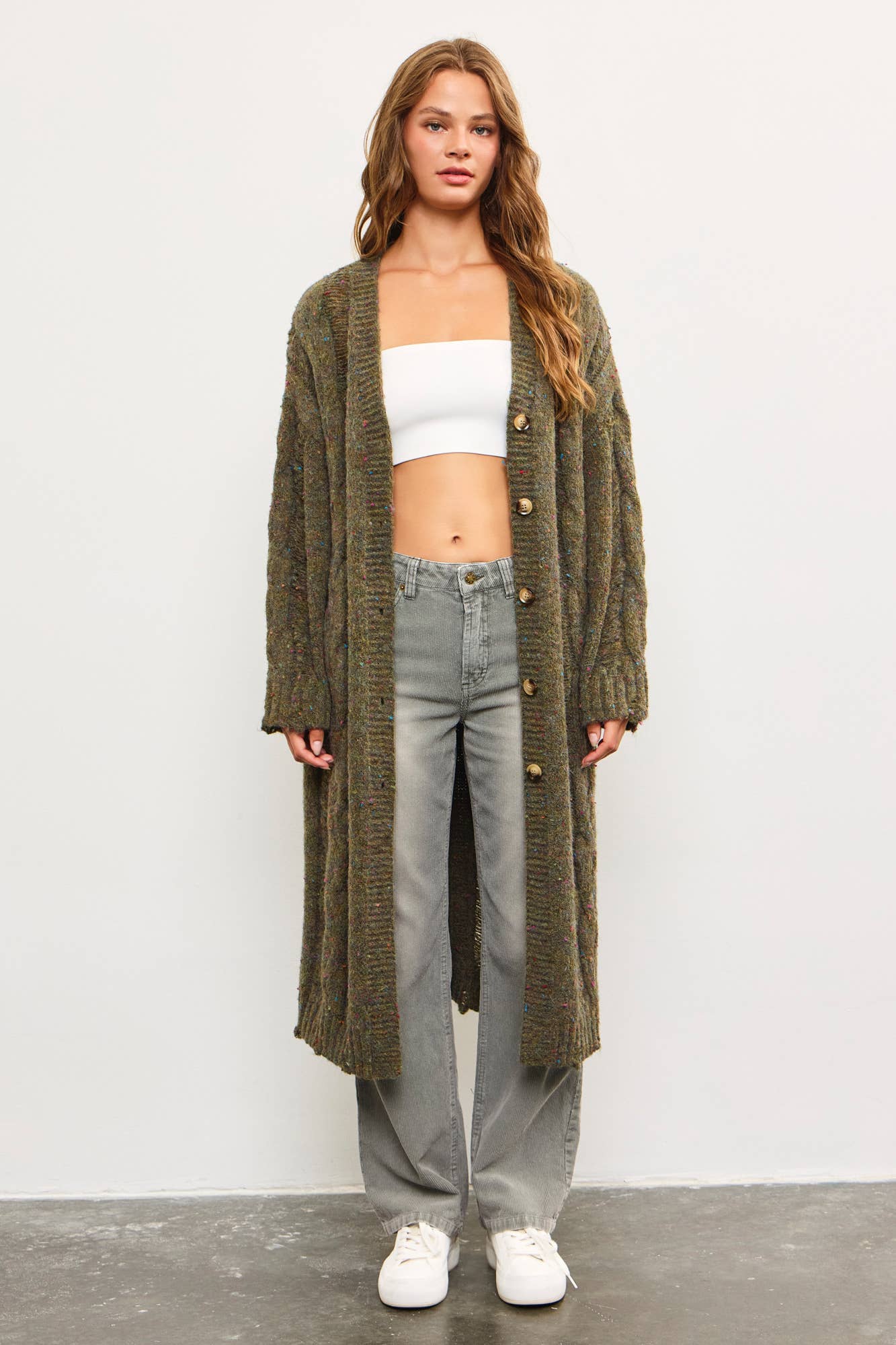 Cornelia Long Cardigan- Wheat