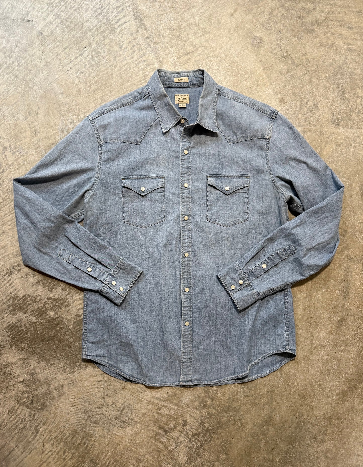 Denim Pearl Snap Button up
