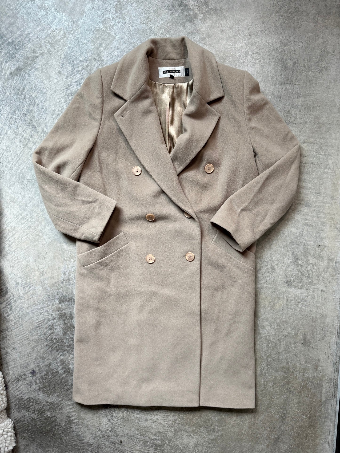 Vintage Wool Cashmere Blend Camel Trench