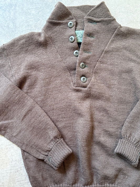 Vintage 80’s Military Wool Quarter Button Sweater
