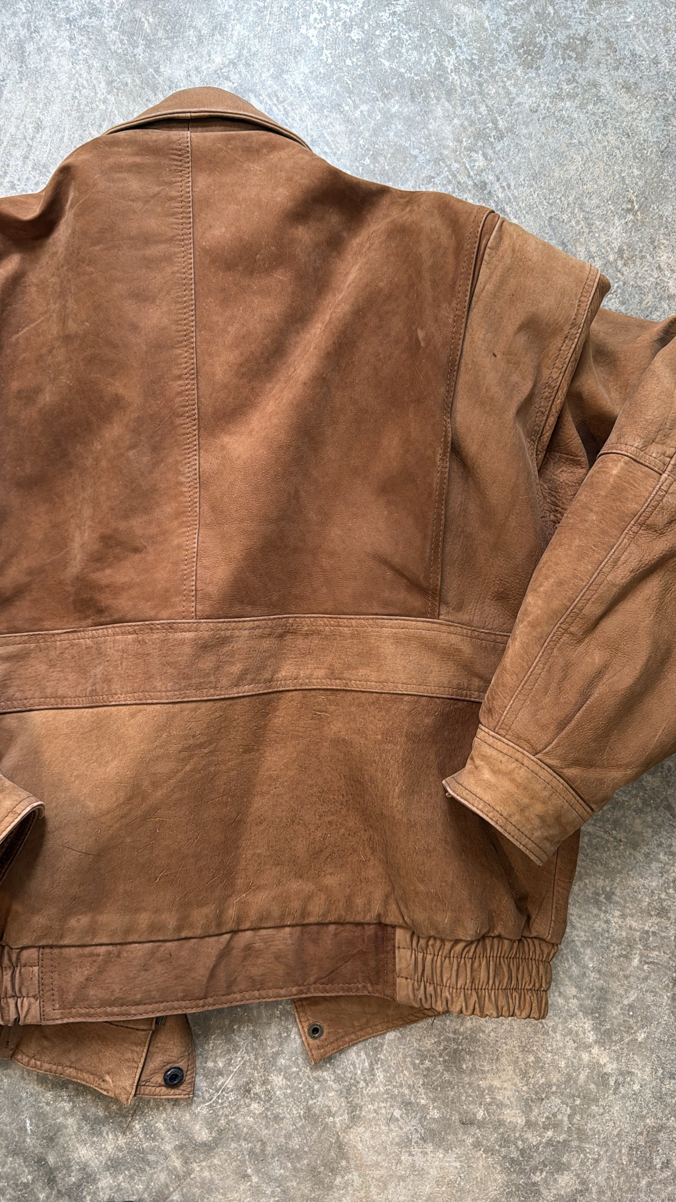 Vintage Brown Suede Bomber Jacket