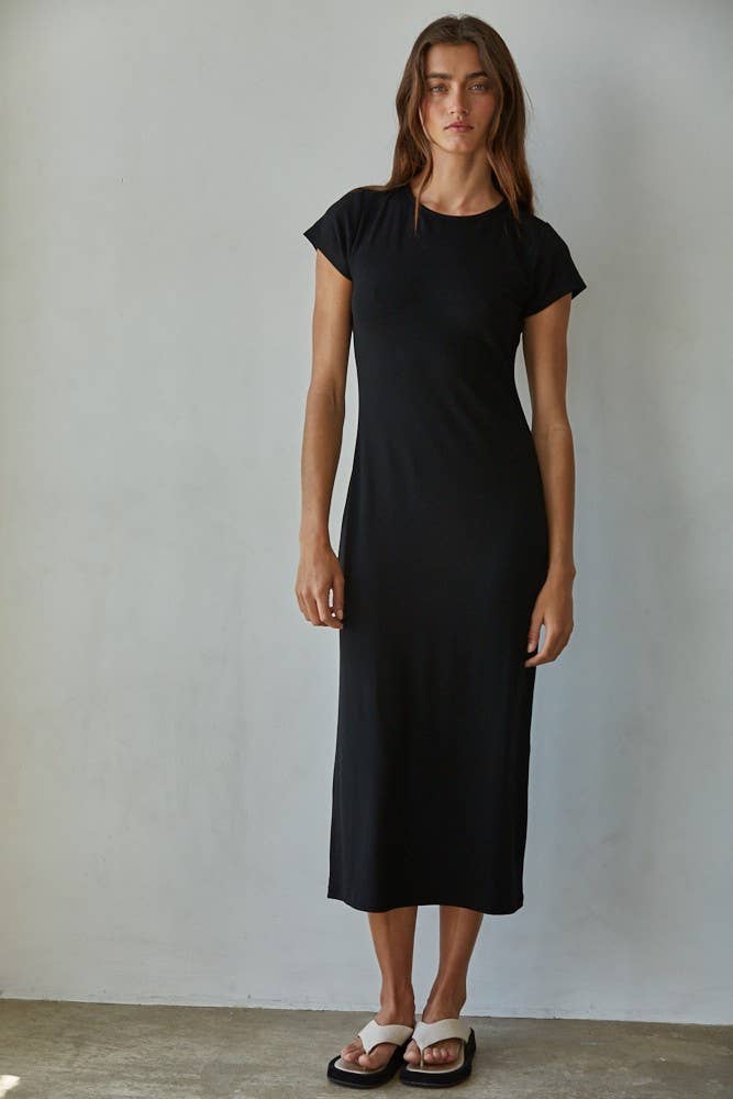 Kelly Classic Knit Rayon Spandex Tee Midi Dress