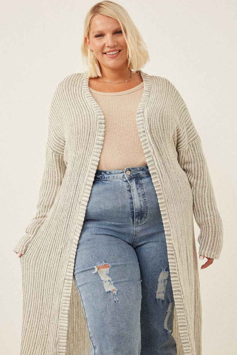 Sinclair Textured Stripe Loose Knit Duster