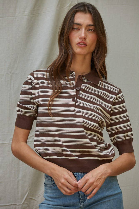 Tommy Knit Sweater Striped Tee Top