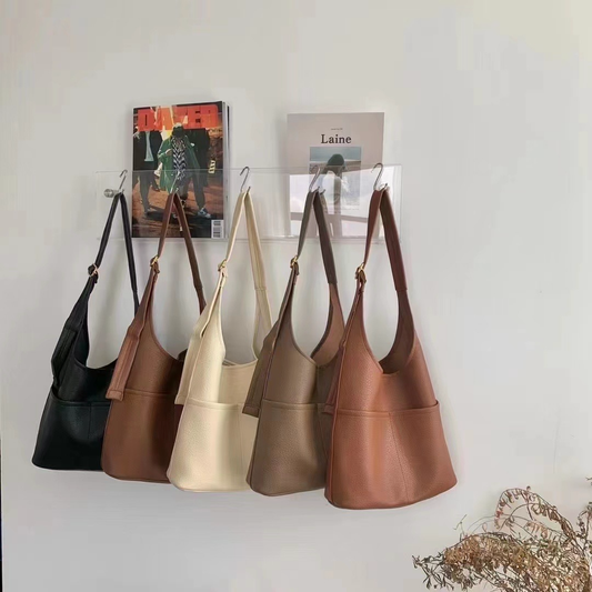 Melanie Front Pockets Microfiber Leather Shoulder Bag