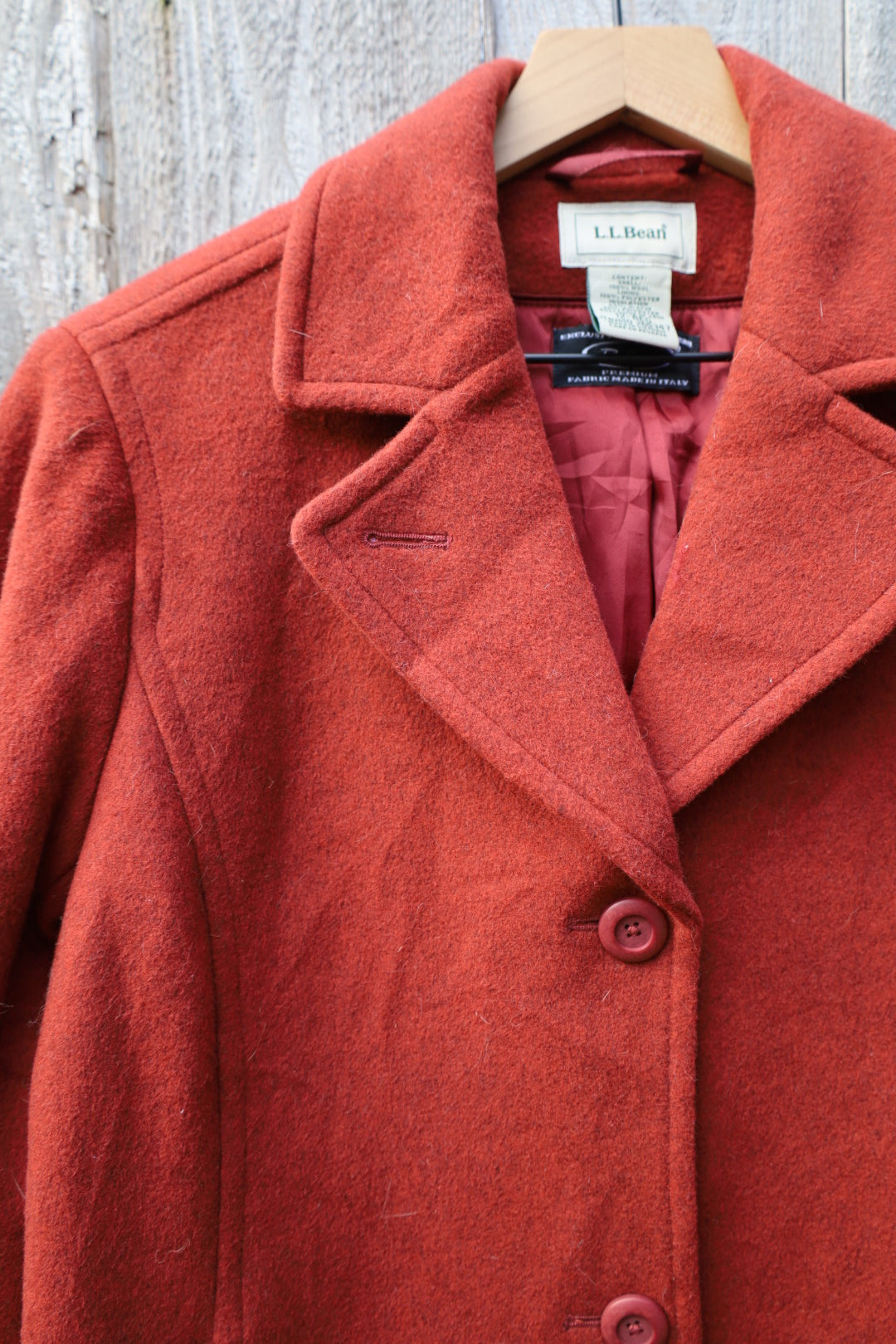 Vintage Terracotta LL Bean Wool Trench