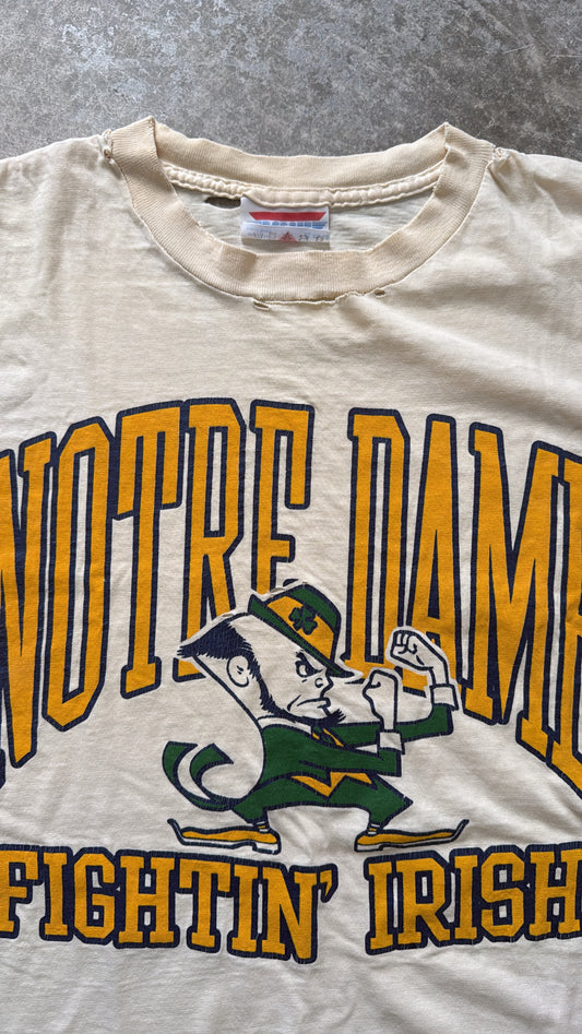 Vintage 80’s Distressed Collar Notre Dame Tee