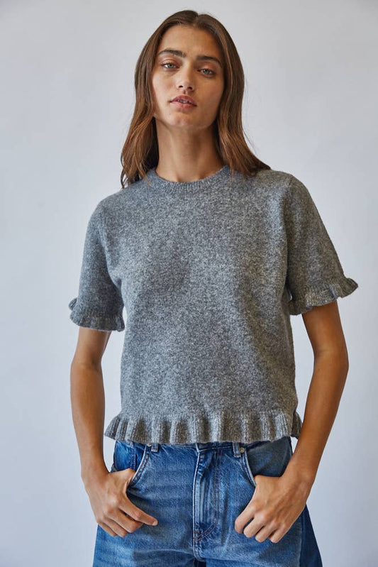 Frankie Ruffle Hem Knit Tee