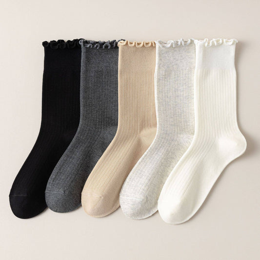 The Solid Ruffle Crew Socks