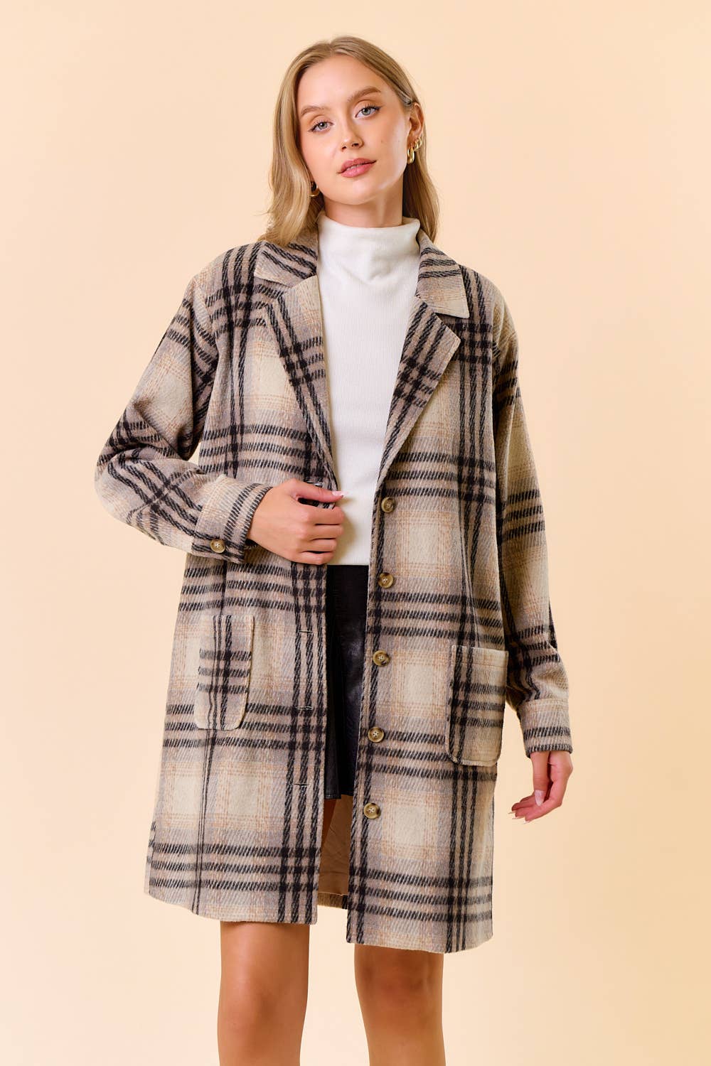 Baxter Plaid Knee Length Coat