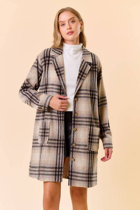 Baxter Plaid Knee Length Coat
