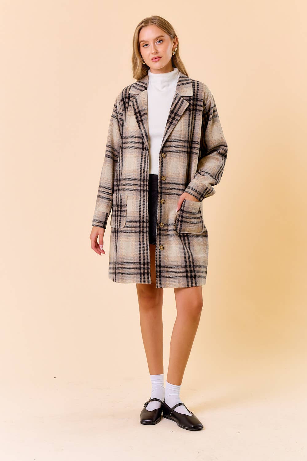 Baxter Plaid Knee Length Coat