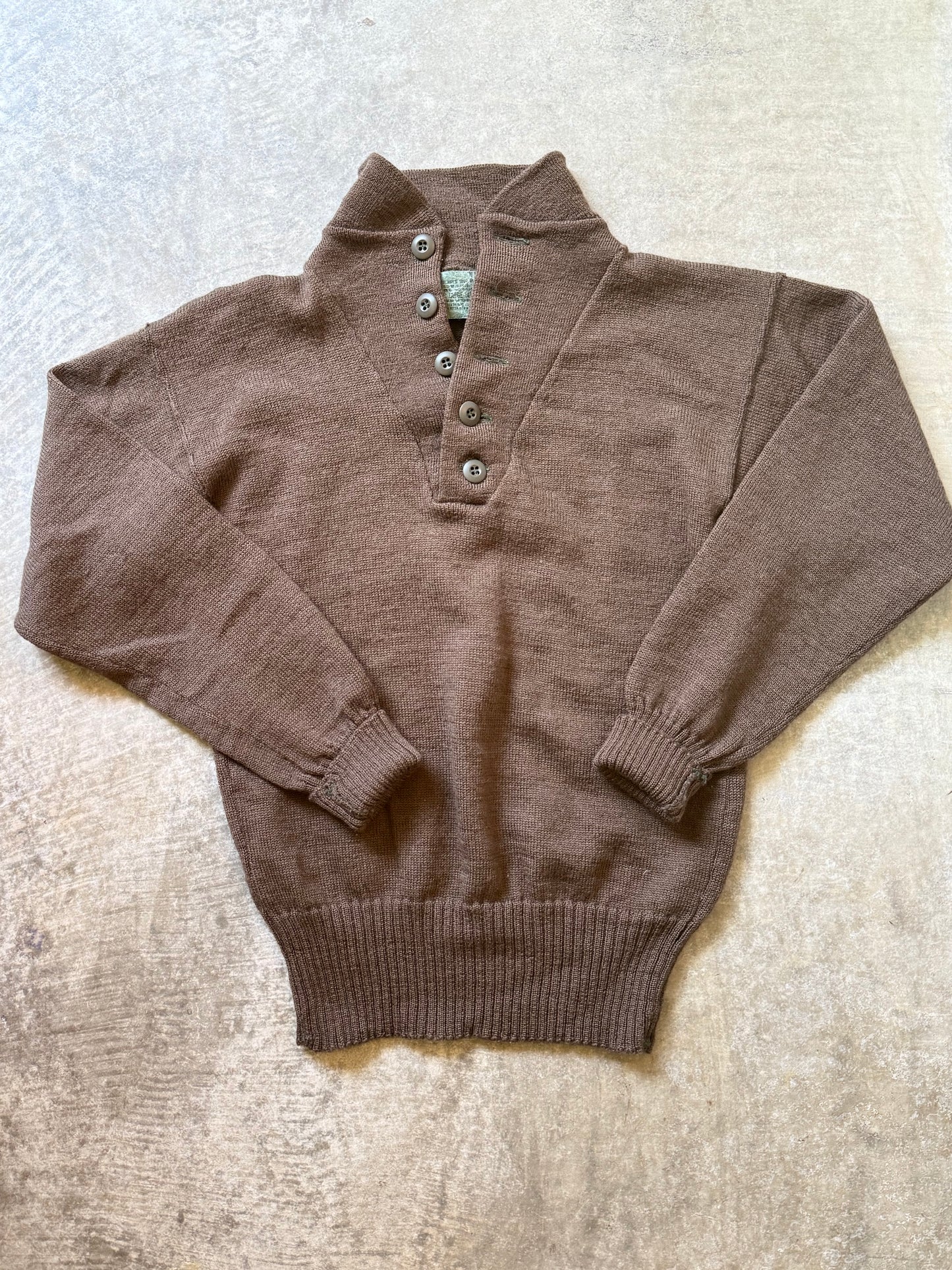 Vintage 80’s Military Wool Quarter Button Sweater