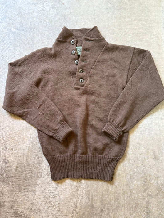 Vintage 80’s Military Wool Quarter Button Sweater