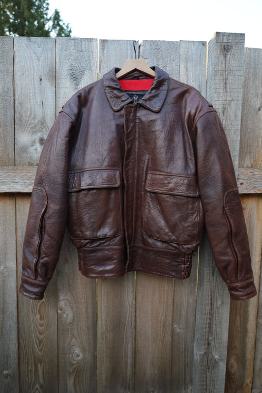 Vintage Genuine Leather Circa 80’s Bomber Jacket