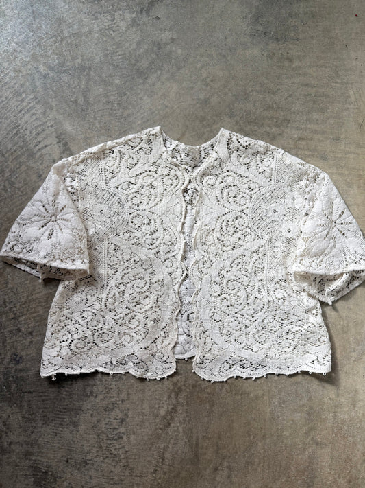 Signature Handmade Cotton Lace Short Sleeve button up