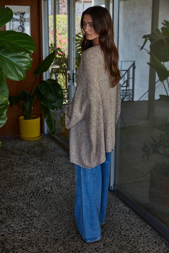Annie Knit Folded Quarter Sleeve Cardigan